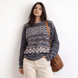 Jay Jacobs Vintage Cozy Fair Isle Heritage Wool Blend Knit Sweater |Women’s L